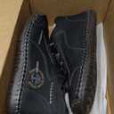 Mens Hand Stitching Leather Lace Up Ankle Boots Casual Vintage Non Slip Flats Arch Support Loafers for Hiking Walking Driving Chukka Boots (10, Black)