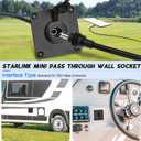 RV Waterproof Wall Socket Passthrough for Starlink Mini，Aluminum Panel Mount DC 5.5x2.1mm Female Socket for RV, Campervan, Caravan, Motorhome, Van, Boat & Battery Box