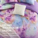 Intelligent Design Twin Comforter Set, Watercolor Twin Bedding Sets, Tie Dye Comforter Set for Teen Girl & Boys, 3 Pieces Cassiopeia Comforter, Sham, Throw Pillow Twin/Twin XL Lavender