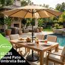 T&Jero 40 lb Round Heavy Duty Patio Market Table Umbrella Base Stand Weight for Outdoor, Black