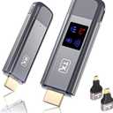 TTQ Wireless HDMI Transmitter and Receiver, Wireless HDMI Extender, 4K Decode 1080P Output, Metal Housing, LED Display, 100FT Range, 2.4G&5G, for PC/Camera/HDTV/Projector/TV Box (gray)