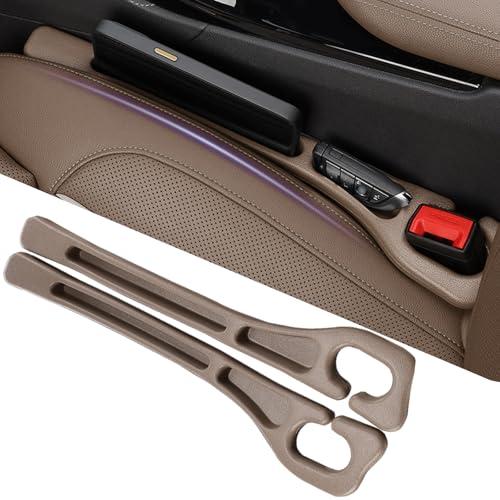 YLXGT Car Seat Gap Filler Organizer Universal for Car SUV Truck Accessories Seat Gap Plug Blocker with Storage Slot, Brown, 2 Pack