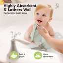 6-Pack Baby Washcloths Soft Absorbent Viscose from Bamboo Washcloths for Face, Body, Baby Towels for Newborn, Kids, Toddlers, Infant, Gentle on Sensitive Skin, 10x10 Reusable Face Towels (Hills)
