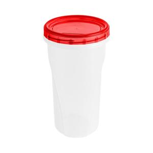[48 Oz - Red - Large Deli Food Storage Screw And Seal Containers 48 Oz Stackable Reusable Mirowave Dishwasher Safe Quality Plastic Twist Cap Canisters