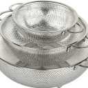 3-Piece Stainless Steel Mesh Micro-Perforated Strainer Colander Set (1-Quart, 2.5-Quart and 4.5-Quart)