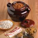 Fox Run 0350 Stoneware Bean Pot, 9.75", Brown, 3.5 Quarts