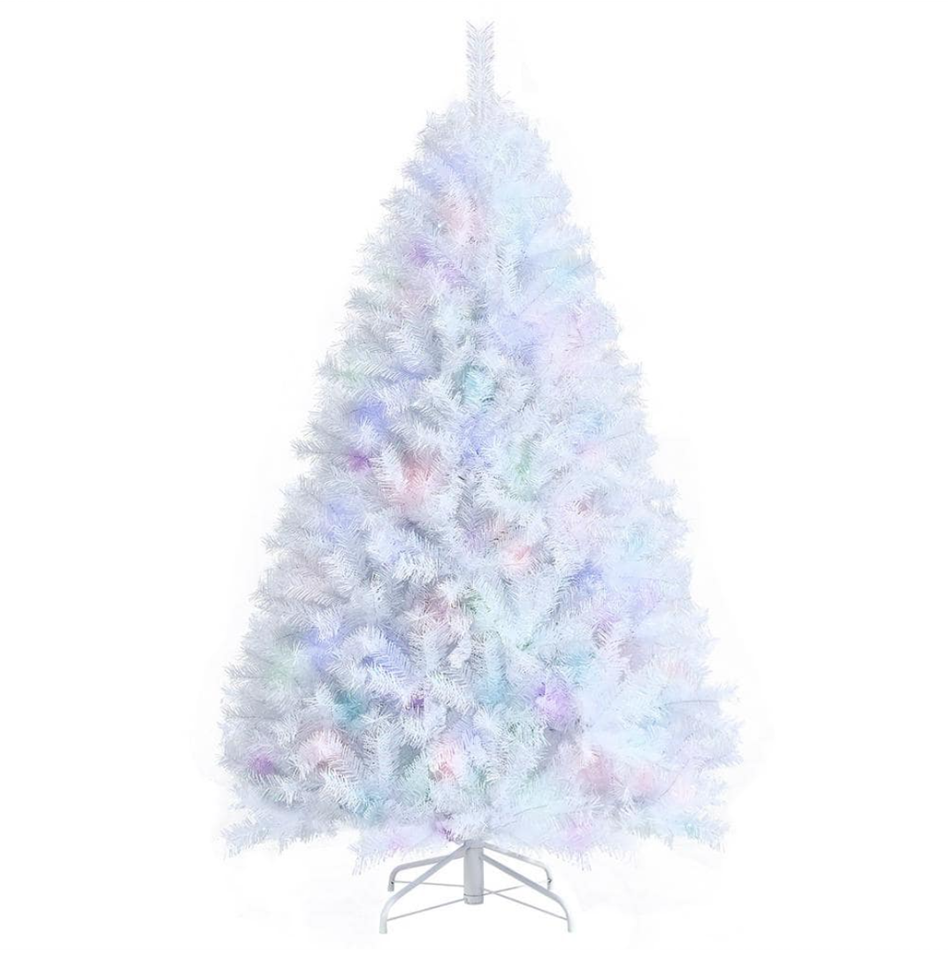 6 ft. White Iridescent Tinsel Artificial Christmas Tree with 792 Branch Tips