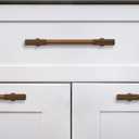 khtumeware 6 Inch Hole Center 2 Pack Antique Brass Heavy Duty Solid Vintage Brass Cabinet Pulls, Kitchen Drawer Handles, for Dresser cabinets, cabinets, Door cabinets, Hardware