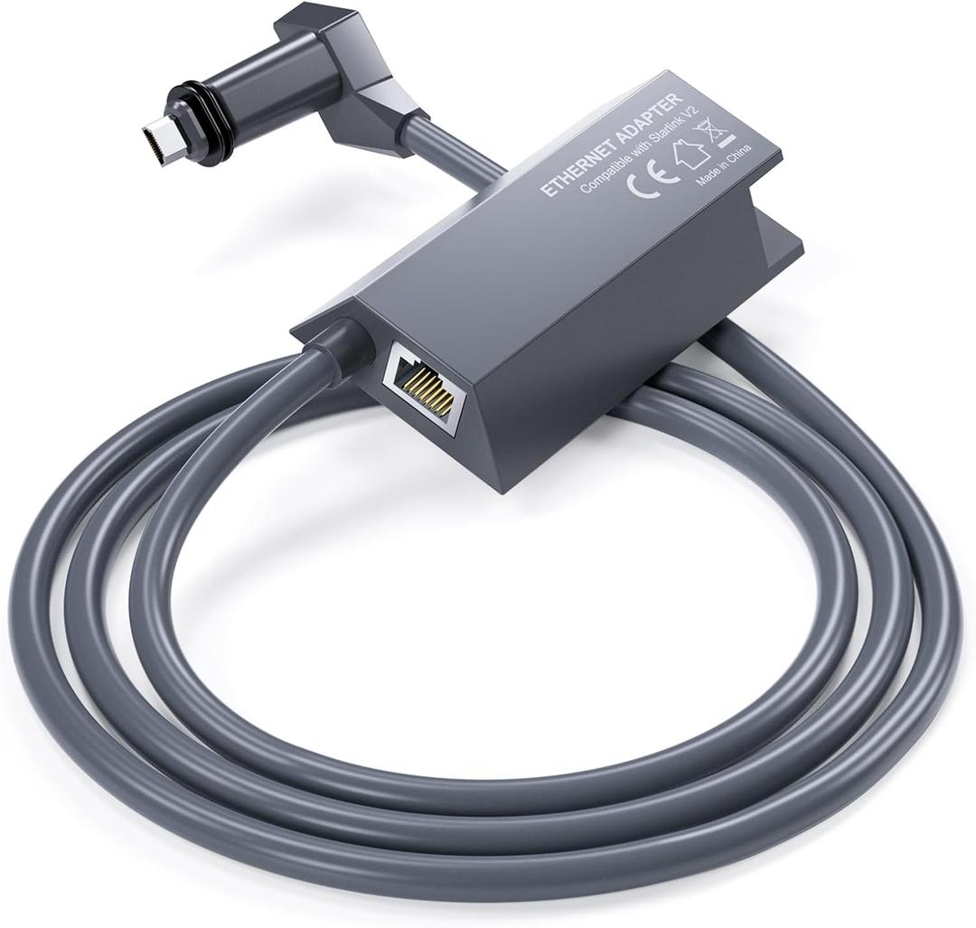 Starlink Ethernet Adapter for Rectangular Satellite Internet V2, Starlink Adapter Ethernet Gen 2 for Wired External Network Fast & Stable Connection Star-Link Standard Actuated Gen 2