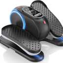 ANCHEER Under Desk Elliptical, 24-in-1 (12 Auto & 12 Manual) Elliptical Machine with Wireless Remote&Dual-Direction, Quiet Compact Leg Exerciser for Home Office (Pro-Black)