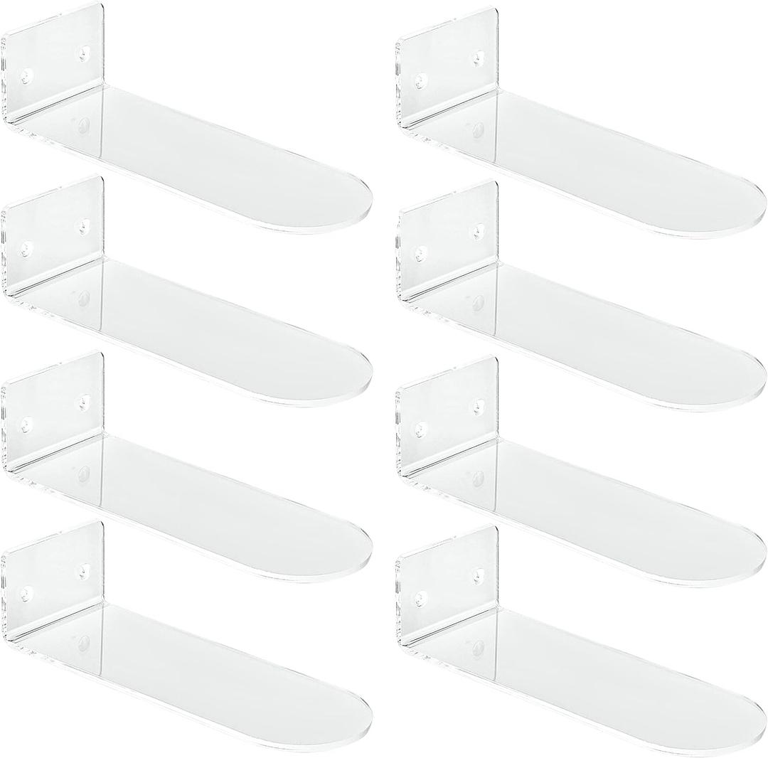 IEEK Floating Shoe Display 8 Pack,Levitating Acrylic Shoe Shelf for Wall,Clear Wall Mounted Shoe Rack Sneaker Display Shelves Space Saving Shoe Organizer Holder for Sneaker Collection