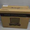 Turntable Vinyl Record Player 3-Speed Suitcase Portable Belt-Driven Record Player with Built-in Speakers RCA Line Out AUX in Headphone Jack Vintage White