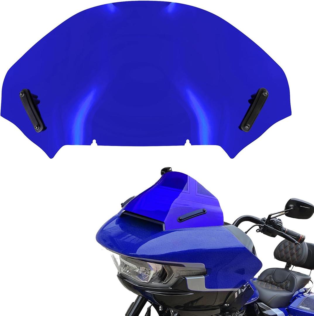 Motorcycle Windshield Windscreen Wind Splitter Fit for Harley Road Glide FLTRXSE 2023-later FLTRX FLTRXSTSE 2024-later for Dual Headlights (Blue)