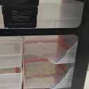 Akro-Mils 24-Drawer Plastic Drawer Storage Cabinet for Garage Organization, Bead Organizer, Building Bricks Storage, Teacher Toolbox, Makeup Organizer, 20" W x 6" D x 16" H, 10124 Red