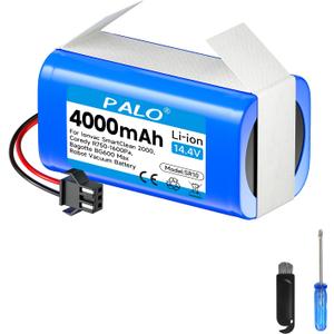 4000mAh Replacement Battery for Ionvac SmartClean 2000 7687/7688/V4 7997 Robovac, for Bagotte BG600 Max BG700 BG750, for Coredy R750-1600Pa R300 R3500 R3500S R550 R580 R600 R650, for Lubluelu SL60D