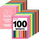 100 Sheets 5" X 7" Colored Cardstock, 50 Assorted Colors Construction Paper Card Stock Printer Paper for Printing, Card Making, DIY Crafts,School Supplies,Party Decorations (180GSM/65LB)