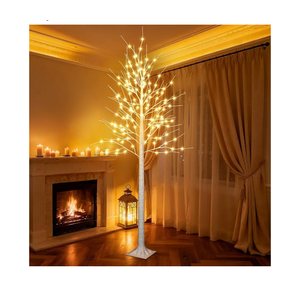 iBaycon 8FT Christmas Birch Tree Lights, Lighted Birch Tree LED Artificial Trees with 8 Modes Timer, Prelit Light Up Trees for Indoor and Outdoor Party Holiday Christmas Decorations