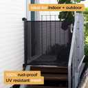 Hakuna Pets Indoor/Outdoor Paw Proof Retractable Dog Gate, 36.6" Tall Extends to 71" Wide, Black