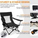 Joyfair Beach Camping Chair (2 Pack), Outdoor Folding Lawn Chair for Adults, Heavy Duty Portable Chair with Armrest for Outside Fishing, Sport, Patio, Cup Holder & Storage Pocket, Carry Bag (Black), 27 inches x 23 inches x 26 inches