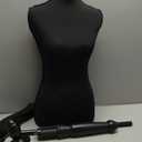 Mannequin Body Dress Form Torso Female Manikin 49.6-63.4 Inch Height Adjustable Wooden Tripod Stand High Density Foam Portable Display Mannequin (Black, 49.6-63.4 Inches)