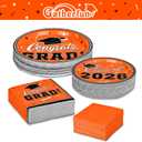 Graduation Party Plates and Napkins Gatherfun Graduation decorations 2026 Orange Disposable Paper Plates Luncheon Napkins Cocktail Napkins for Congrats Grad Party Decorations, Serve 50