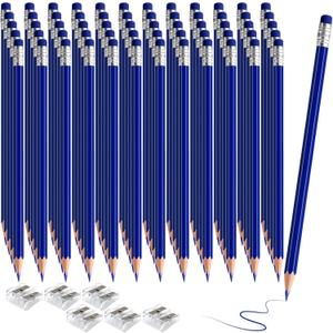 120 PCS Dark Blue Pencils Bulk with Eraser, Pre-Sharpened HB Pencils for Writing & Drawing, School Supplies for Kids Homework, Tests, Art Crafts & Teacher Grading(Dark Blue)