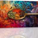 Kitchen Wall Decor Colorful Spices Seasoning On Spoon Picture Print On Canvas Abstract Contemporary Artwork For Home Dining Room Decoration Ready To Hang(Artwork-3,16"x24")