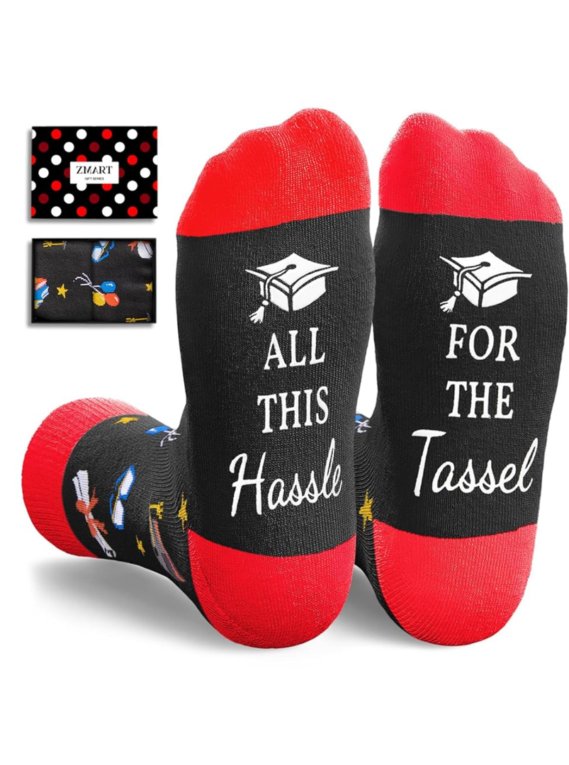 Zmart Graduation Gifts for Her and Him - Socks Class of 2025 College 8th Grade High School Masters Degree Graduation Gifts, Congrats Grad Gifts