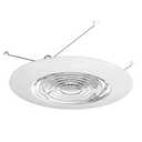 NICOR Lighting 6 inch White Recessed Shower Trim with Glass Fresnel Lens (17502)