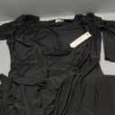 Kiyonna Plus Size Whimsy Ruffled Midi Wrap Dress with Sleeves, Wrap Around Style for Cocktail, Party, Wedding Guest or Work, Black Size 0X (10-12)