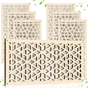 Chunful 6 Pcs Wood Ceiling Vent Covers Fit 4 x 10 Inches Decorative Vent Cover Grille with Mesh Filter 0.28 Inch Thick Paintable Wall Register for Sidewall Wall Home Bathroom Office, 2 Mounting Way