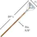 59" Mop Stick Quick Change Commercial Grade Mop Handle Pack of 2 Industrial Strength Wooden Handle Wet Mops for Floor Cleaning Heavy Duty (Mop Heads Not Included)