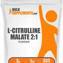 BulkSupplements.com L-Citrulline Malate 2:1 Powder - Nitric Oxide Boost, Citrulline Malate Supplement - Unflavored & Gluten Free - 3g per Servings, 1kg (2.2 lbs) (Pack of 1)