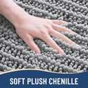 Arotive Luxury Chenille Bathroom Rugs Set 2 Piece, Extra Soft Absorbent Shaggy Bath Rugs, Non-Slip Machine Wash Dry Bath Mats for Bathroom, Shower and Tub, 30x20 and 24x16, Light Grey