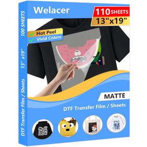 DTF Transfer Film 13"x19" 110 Double-Sided Thick Matte Pretreat Sheets