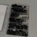164PCS M8 Flange Head Bolt Assortment Kit,M8-1.25 x 16/20/25/30 mm Metric Flange Hex Bolts Nuts Washers Assorted,10.9 Black Zinc Galvanized