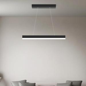 Modern Pendant Light Fixture, LED Black Chandelier for Kitchen Island, Ceiling Hanging Light with Adjustable Height for Dining Room, Bedroom, Living Room,6000K Daylight