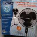 EZ-CHILL 16 Oscillating Pedestal Fan, 3-speed Options, 90-Degree Oscillating Head, Adjustable Height and Tilt, Powerful Air Flow, Black, MTFS-16B-BLK