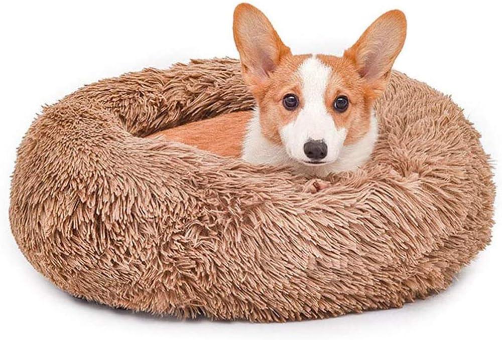 Warm and Soft Plush Dog Bed for Pets Cat Round Warm Cuddle Kennel Soft Puppy Sofa, Relieves Anxiety and Improved Sleep for Winter Sleep