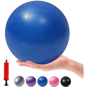 Exercise Pilates Mini Yoga Balls Barre Small for Home Stability Squishy Training Physical Therapy Improves Balance with Pump (6 Inch, Blue)