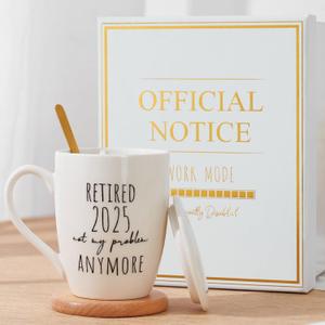 2 x AW BRIDAL Retirement Gift for Woman Man Funny Coffee Mug Decoration, Best Retirement Gifts for Women Men 2025, Retired Gifts for Coworker Friend Teacher Boss Sister Mom Wife Not My Problem Anymore 1PC