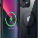 JETech Magnetic Case for iPhone 13 mini 5.4-Inch Compatible with MagSafe, Shockproof Phone Bumper Cover, Solid Color Matte TPU Frame, Anti-Scratch Clear Back (Black)