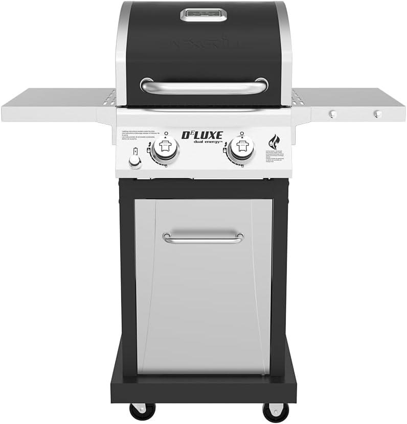 Nexgrill Deluxe 2-Burner Gas Grill with 401 SQ In Grate, 28000 BTUs, Stainless Steel Control Panel & Foldable Side Table, Propane BBQ Grill for Outdoor Cooking, Patios, Backyards and More - 720-0864RA