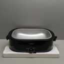 Sunvivi Roaster Oven with Self-Basting Lid,20 Quart Electric Roaster with Removable Pan & Rack,150-450F Full-Range Temperature Control with Defrost/Warm Function,Stainless Steel,Black