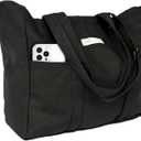 26L Harp + Ra XL Soft Unstructured Canvas Tote Bag for Women, Open Top, No Zipper, Laptop Sleeve, 3 Pockets, 23x18x7 in