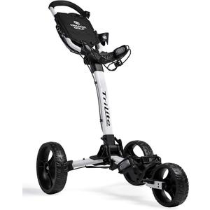 OMADA GOLF Trilite Golf Push Cart | Lightweight and Folding Golf Cart | Adjustable Golf Bag Stand (White/Black)