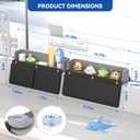 Silicone Bathtub Splash Guard 2-Pack with 10 Suction Cups & Hanging Mesh Shower Caddy, Tub Topper Splash Guard for Kids Bath Tub Water Guard Bathtub Ledge Guard with Detachable Mesh Shower Organizer, 41.783 cm x 12.2936 cm x 9.2964 cm