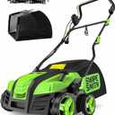SWIPESMITH 16" Artificial Grass Sweeper, 1800W Artificial Turf Vacuum | 1800W Lawn Sweeper Yard Power Brush with 55L Removable Leaf Collection Bag, Quick-Fold Design for Yard Lawn Cleaning