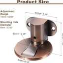 uxcell 2Pcs Magnetic Door Stopper, Silent Magnetic Floor Door Stop, Adjustable Floor Door Catch with Adhesive Tape and Screws Shock Absorbing for Bedroom Office Bathroom, Red Bronze