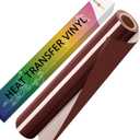 HTVRONT Brown HTV Vinyl Roll - 12" x 10ft Brown Iron on Vinyl for All Cutter Machine & Silhouette Cameo, Heat Transfer Vinyl Rolls for t Shirts - Easy to Cut & Weed for Heat Vinyl Design
